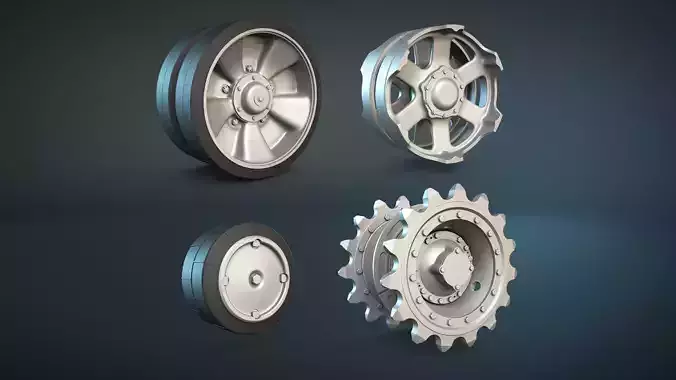 2S3 Akatsia Wheels High-Poly 3D model