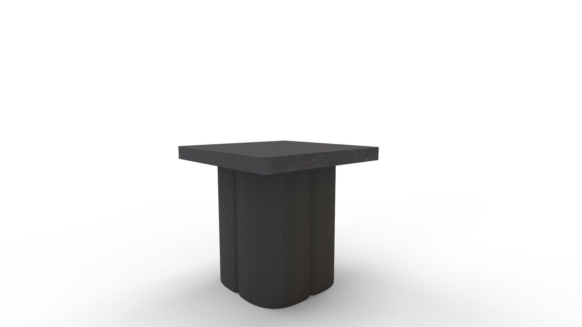 Kayla Black Concrete Side Table 3D model_3