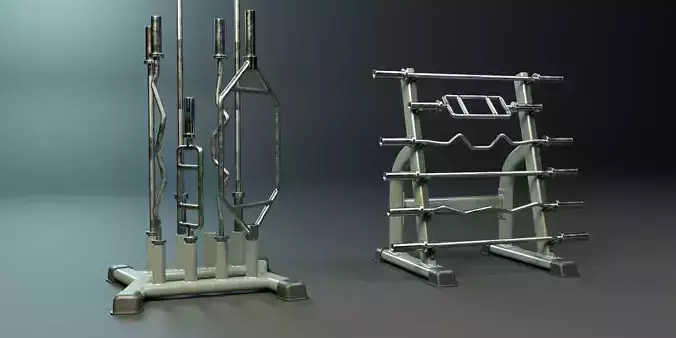 Training Bar Storage Holder PBR Low-poly 3D model