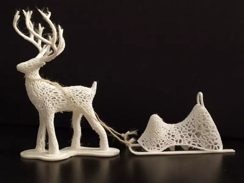 Christmas deer sled 3D print model_0