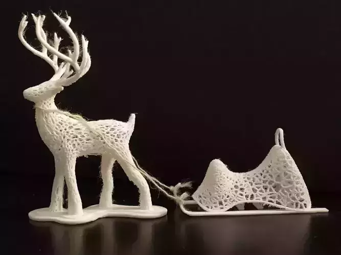 Christmas deer sled 3D print model