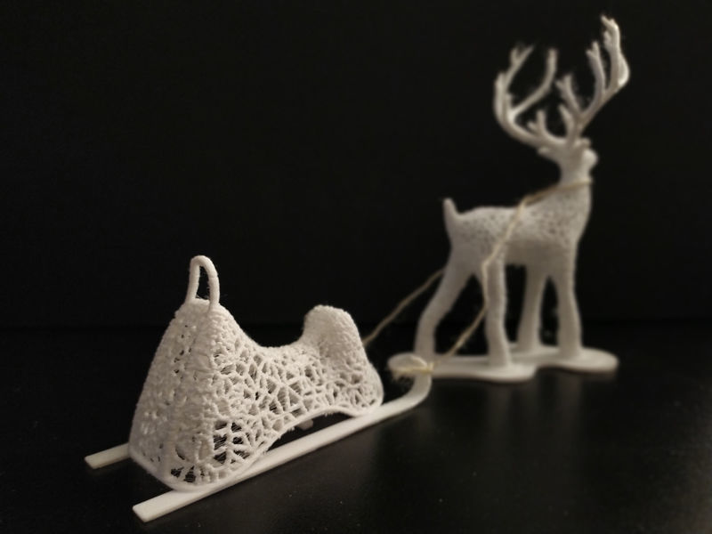 Christmas deer sled 3D print model_1
