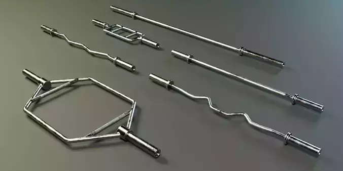 Training Bar Set PBR Low-poly 3D model