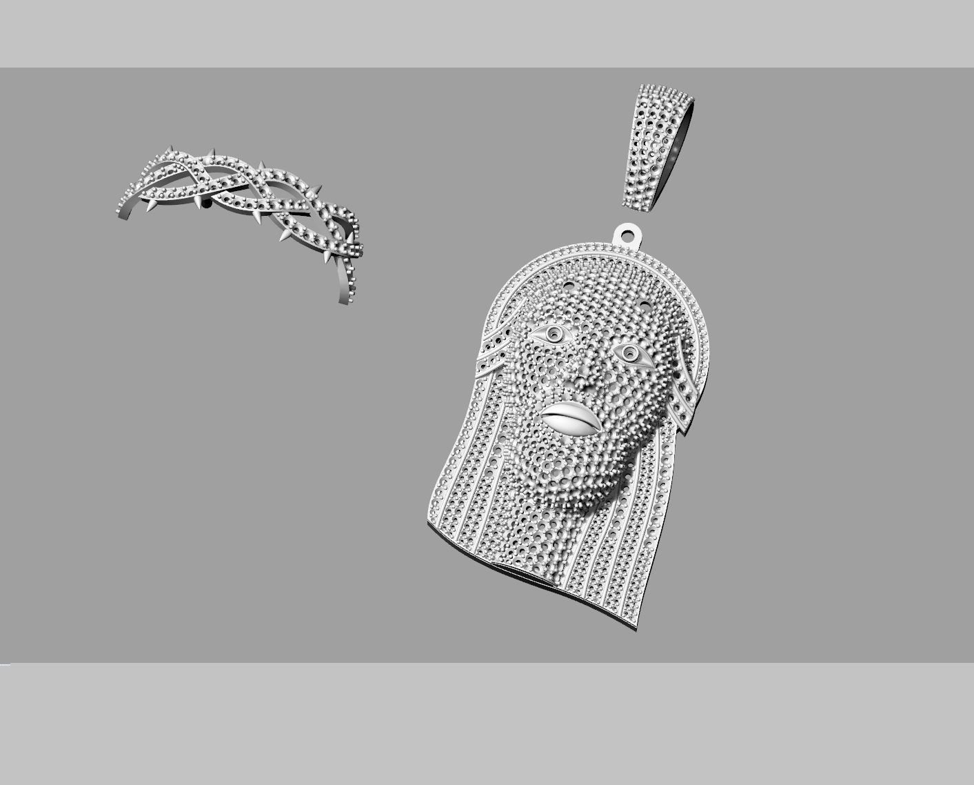 Jesus Pendant 3D print model 3D print model_4