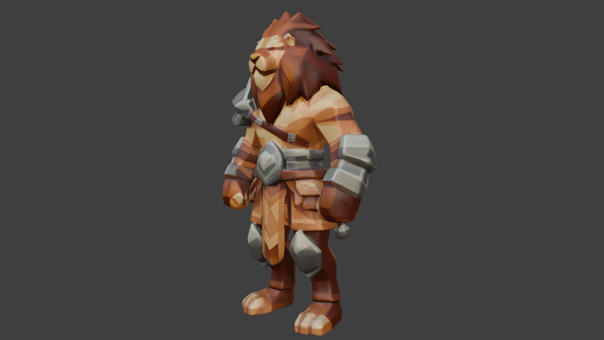 Lion creature Low-poly 3D model_1