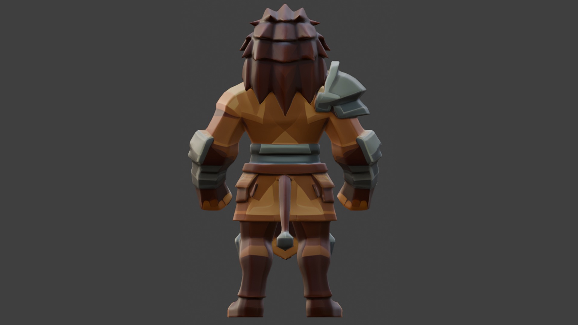 Lion creature Low-poly 3D model_3