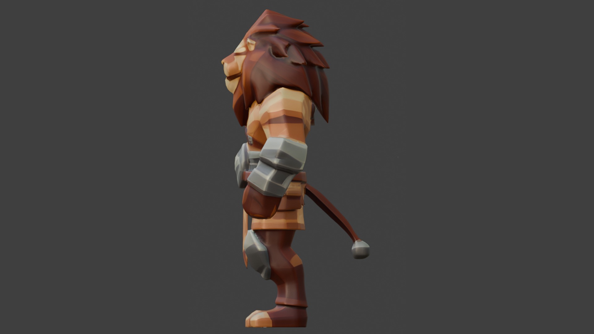 Lion creature Low-poly 3D model_2