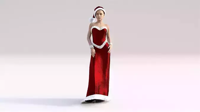 Female Santa Dress Gown Outfit