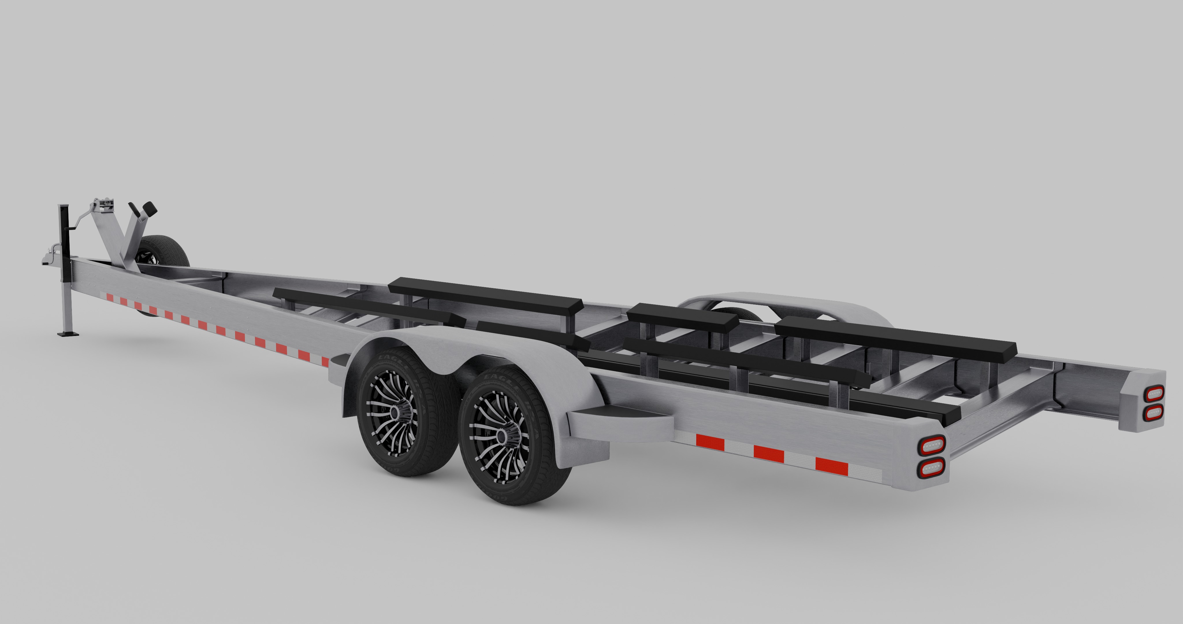 Contender Police Boat with Trailer  3D model_11