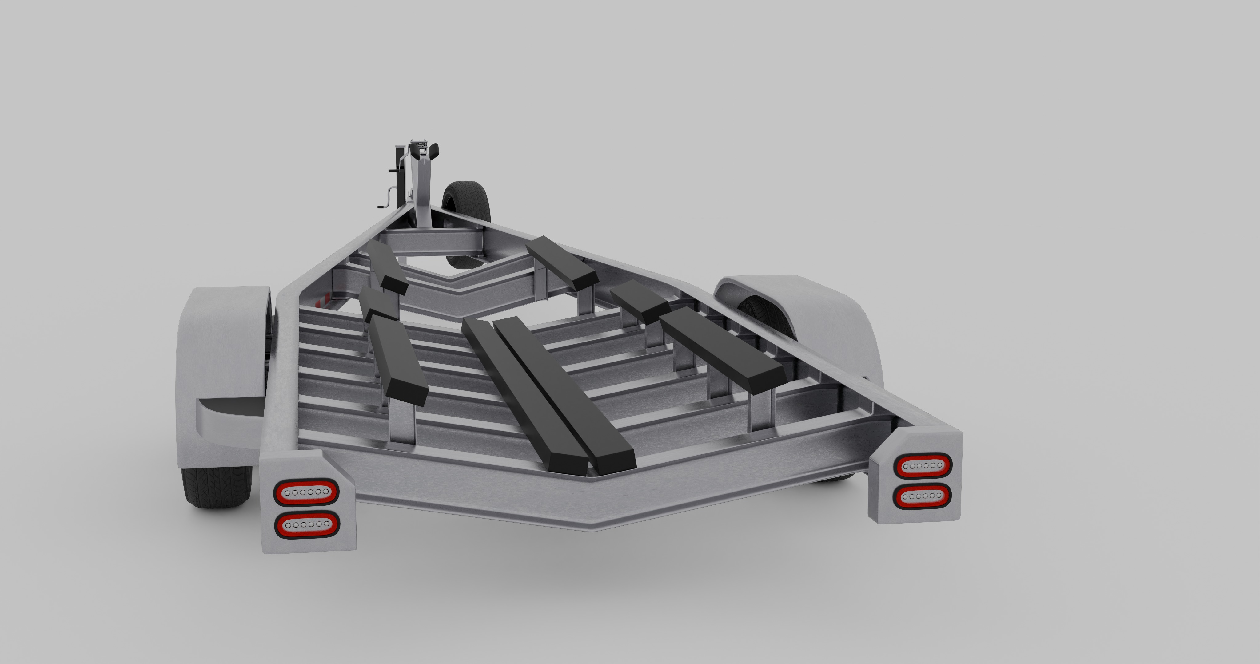 Contender Police Boat with Trailer  3D model_8