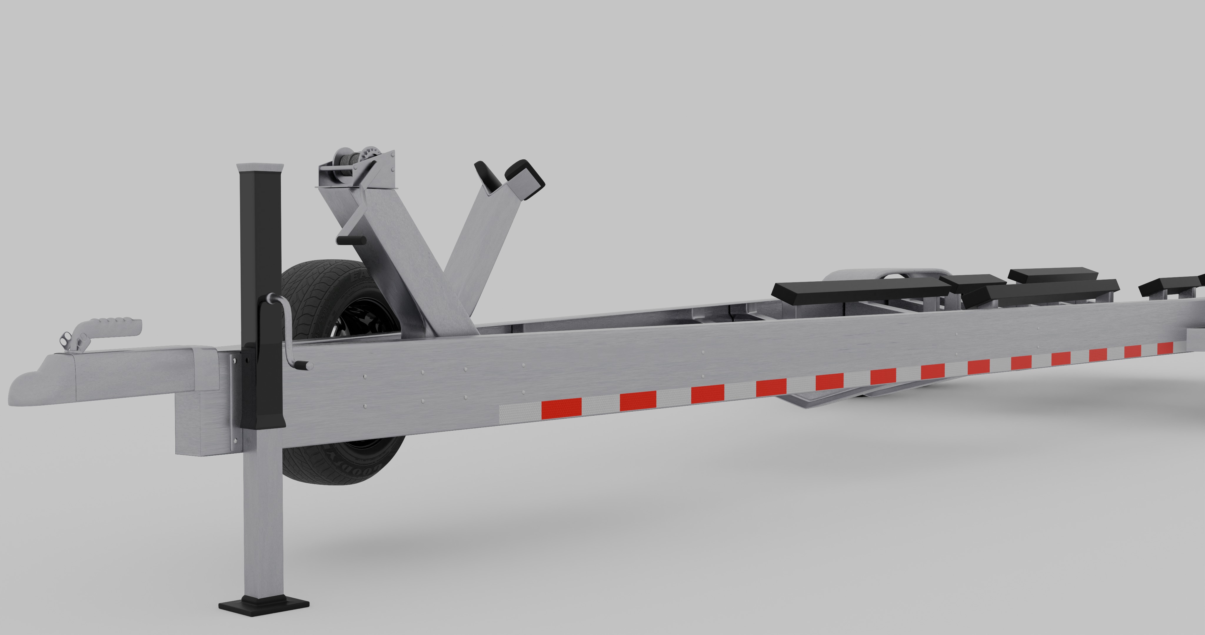 Contender Police Boat with Trailer  3D model_9