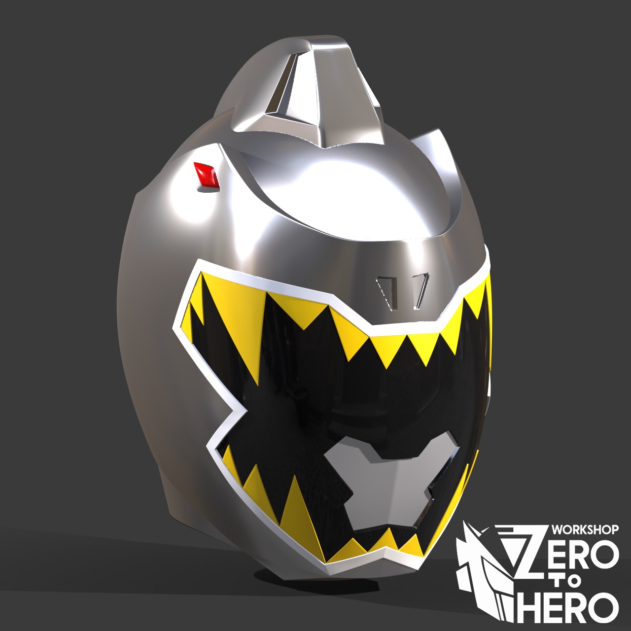 Power Rangers Dino Charge Silver Helmet 3D print model_3