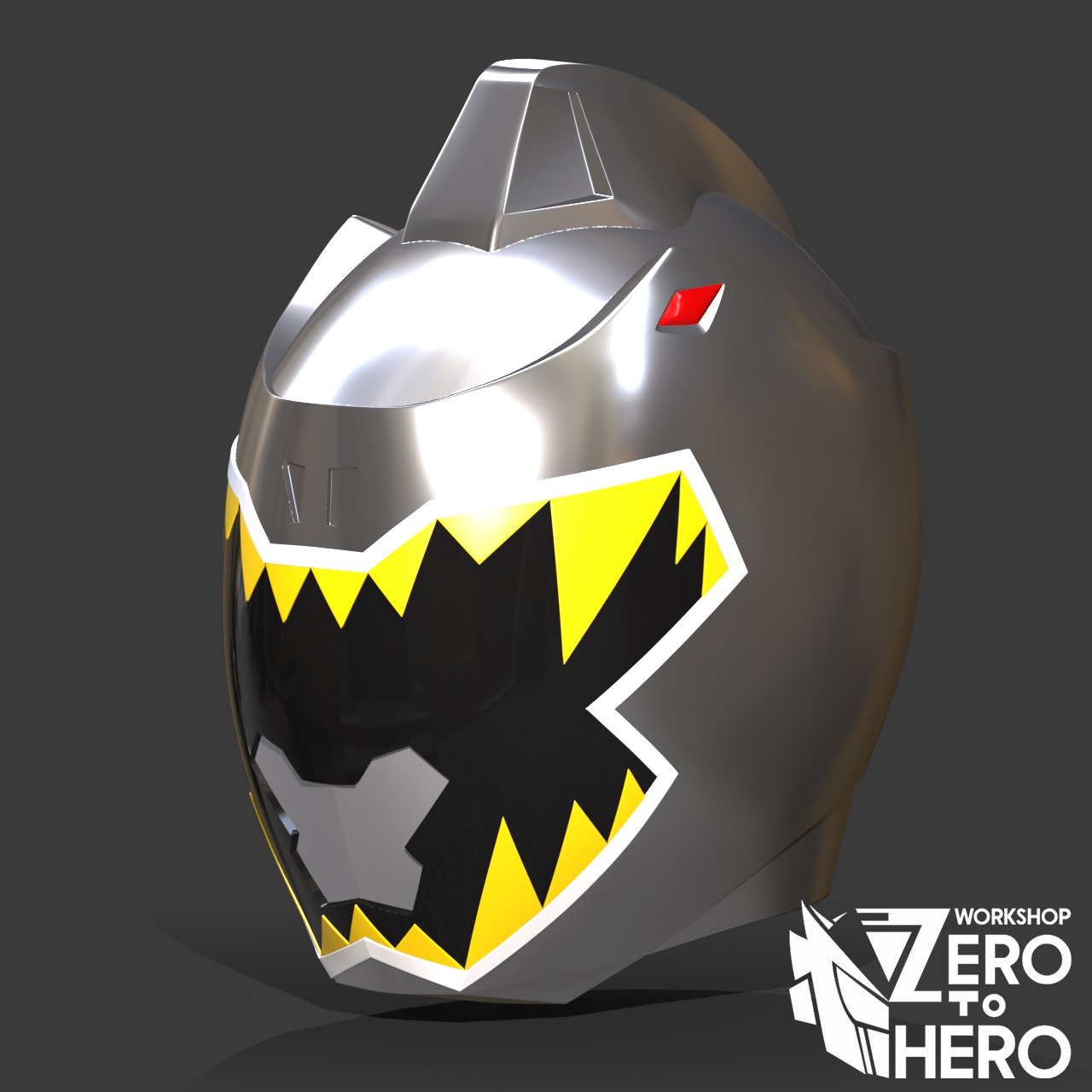 Power Rangers Dino Charge Silver Helmet 3D print model_1