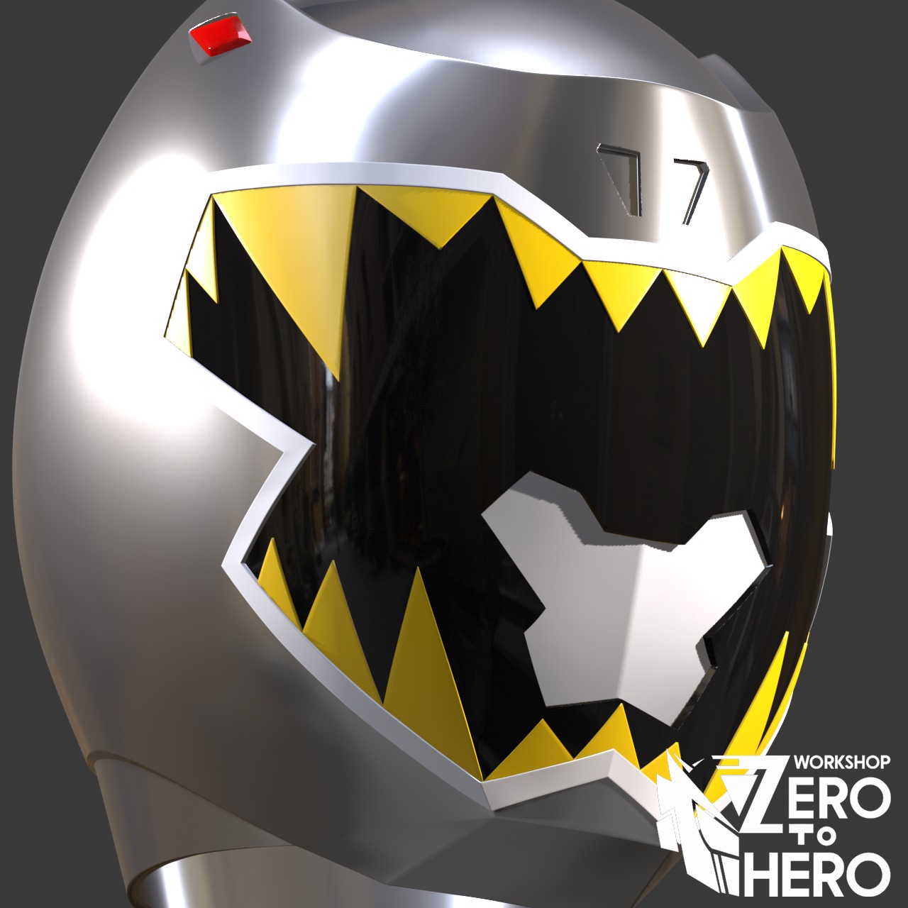 Power Rangers Dino Charge Silver Helmet 3D print model_5