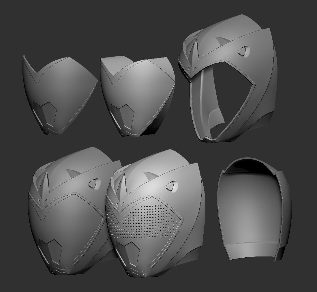Power Ranger Dino Charge Pink helmet 3D print model_6