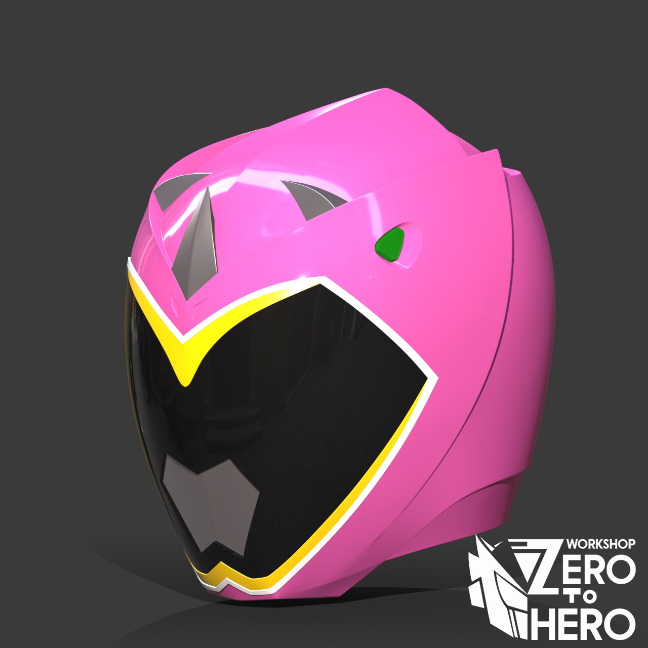 Power Ranger Dino Charge Pink helmet 3D print model_1