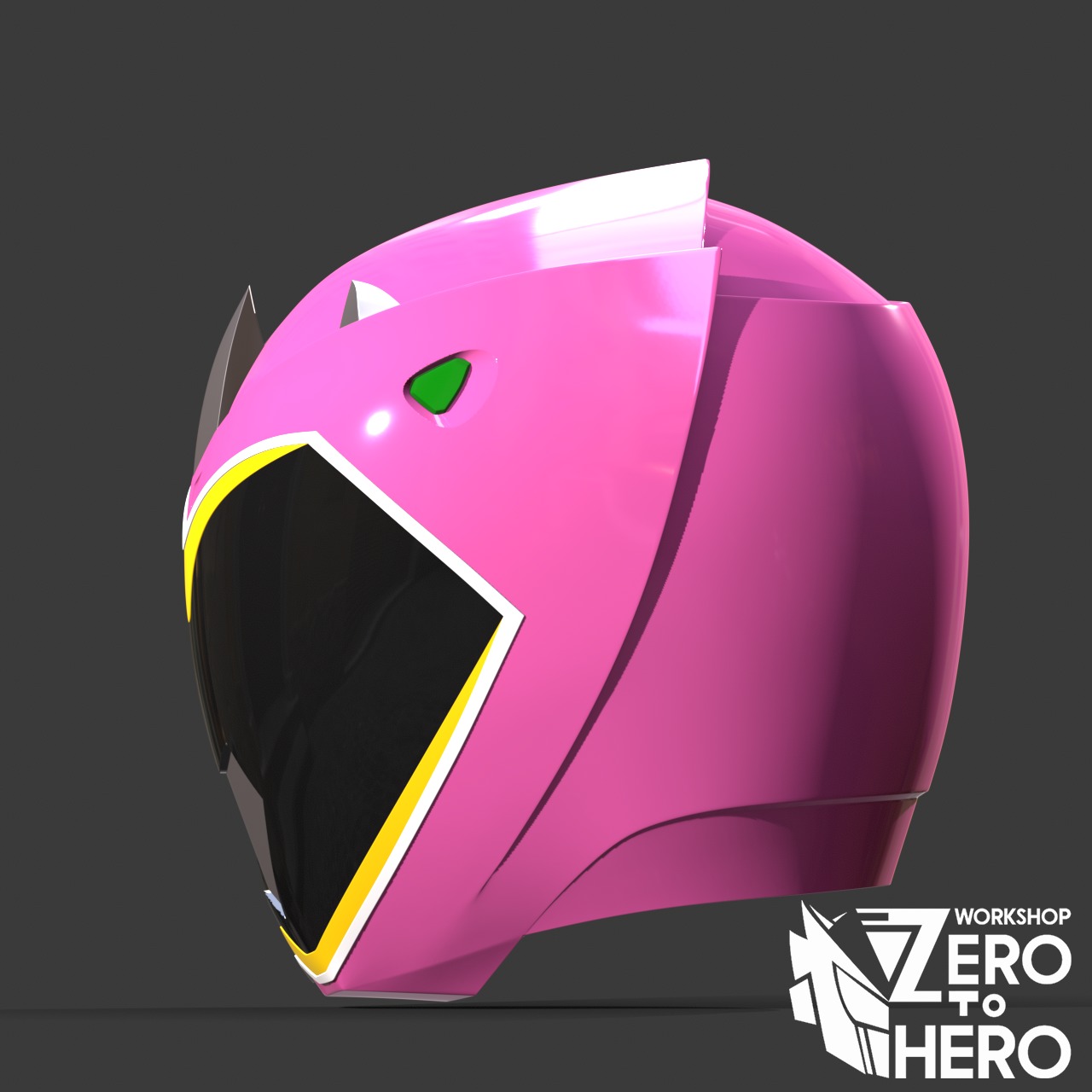 Power Ranger Dino Charge Pink helmet 3D print model_2
