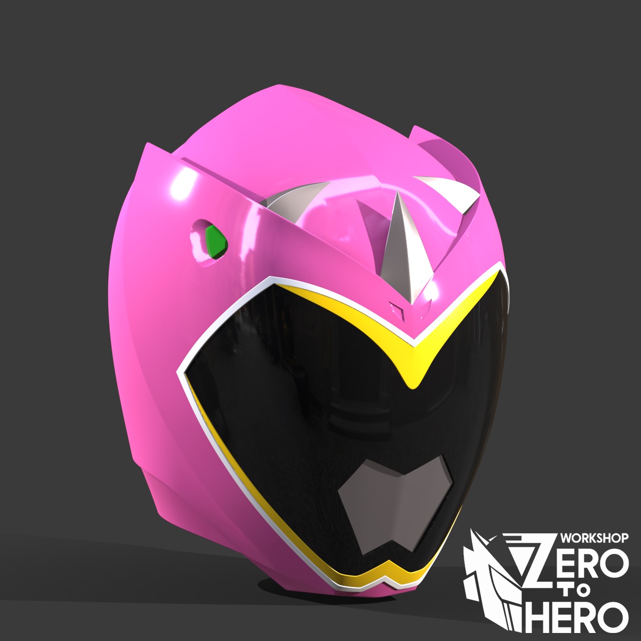 Power Ranger Dino Charge Pink helmet 3D print model_3