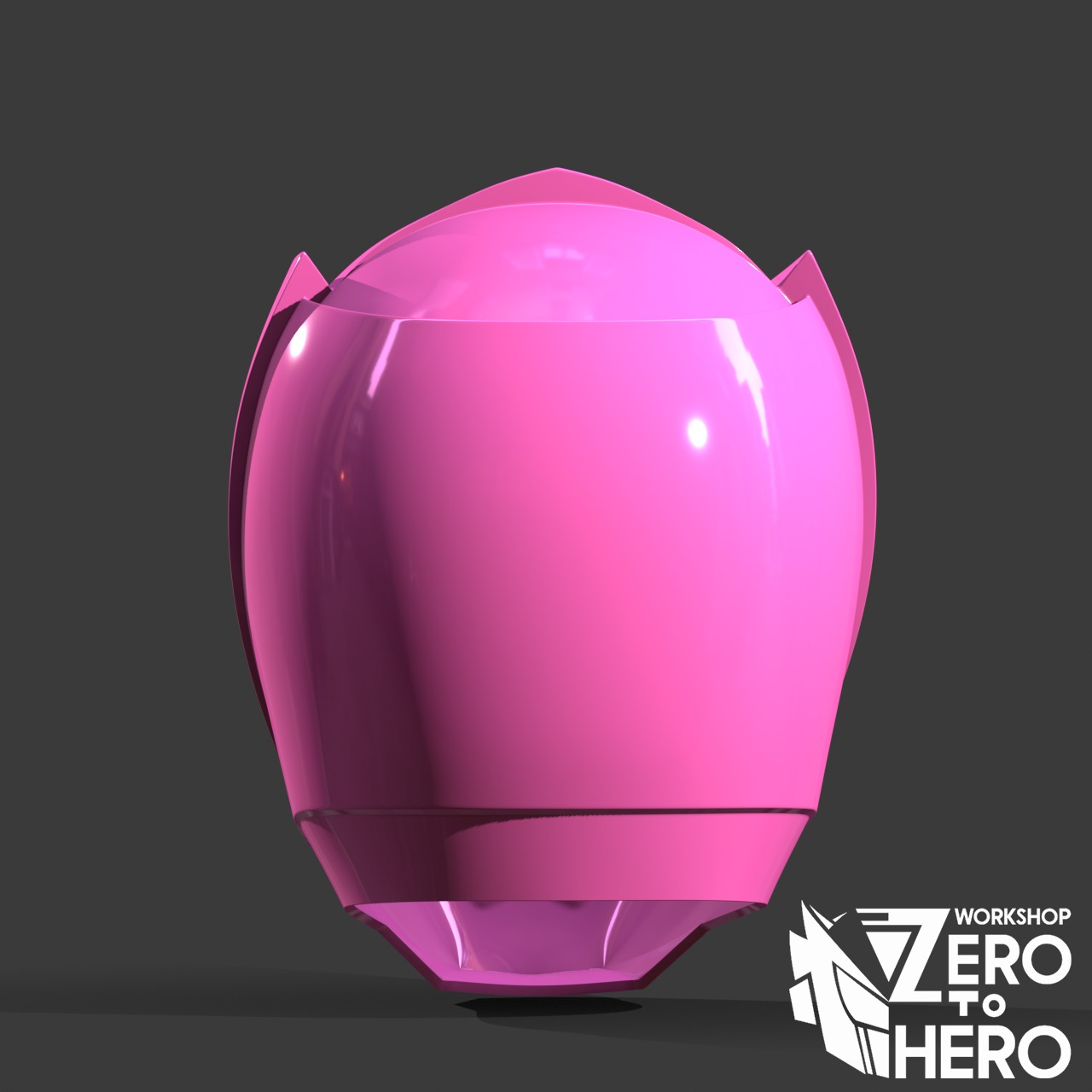 Power Ranger Dino Charge Pink helmet 3D print model_4