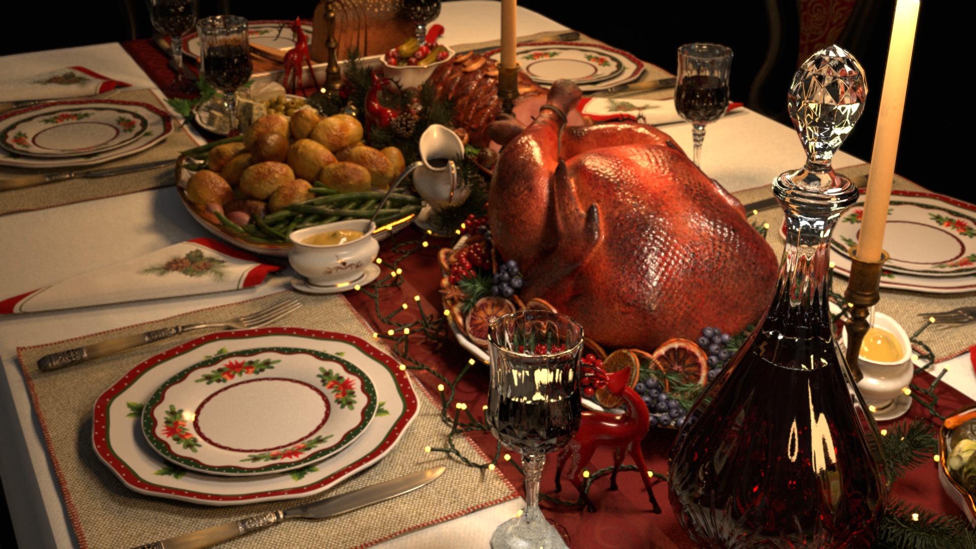 Christmas Dinner 3D model_37