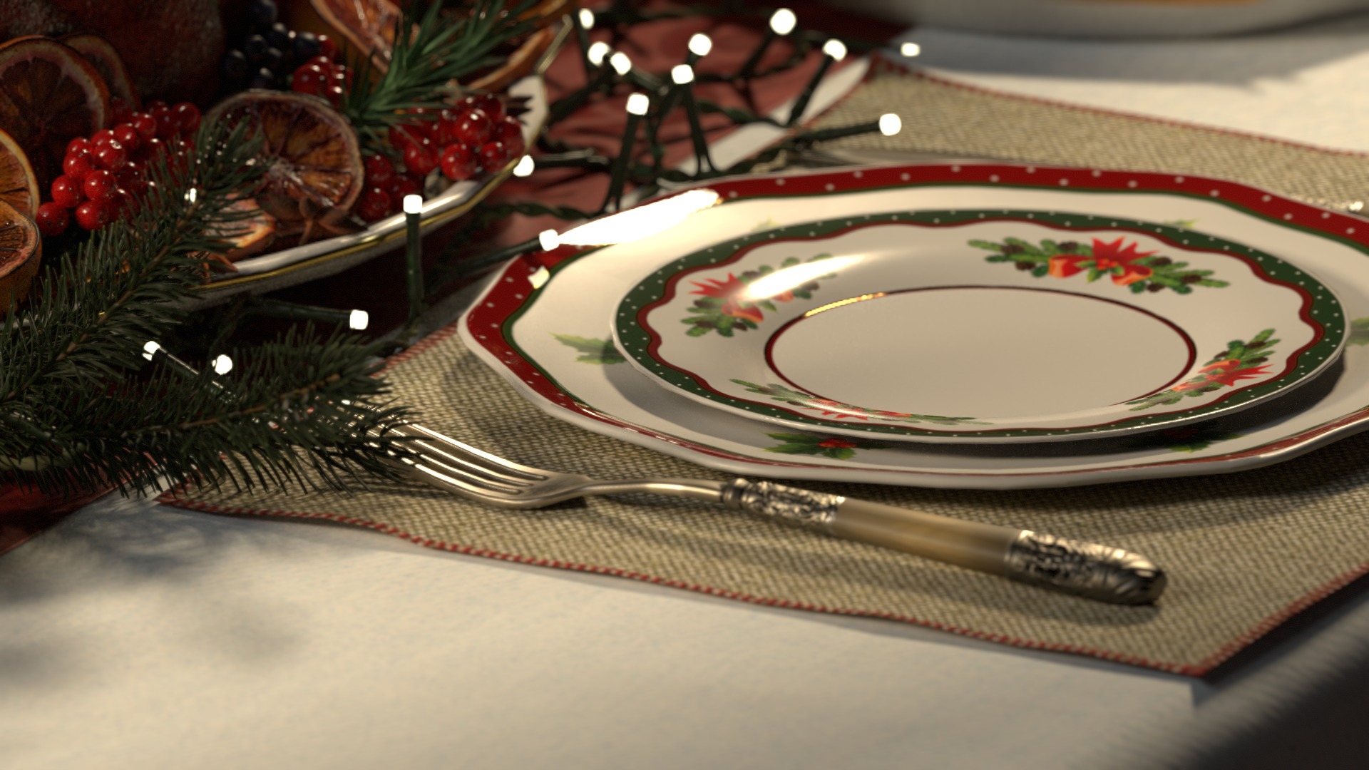 Christmas Dinner 3D model_9