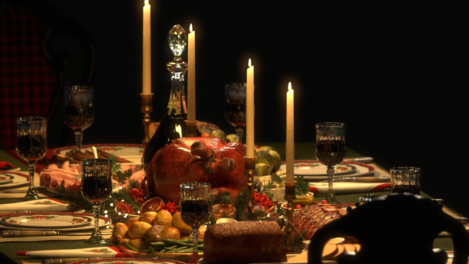 Christmas Dinner 3D model_19