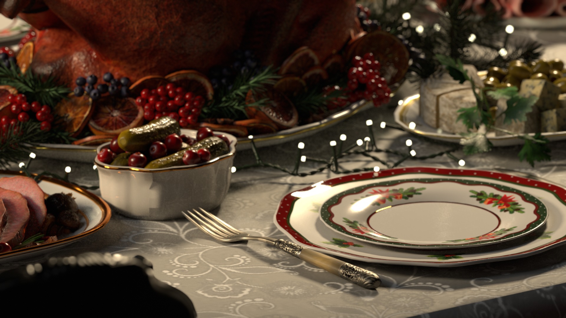 Christmas Dinner 3D model_7