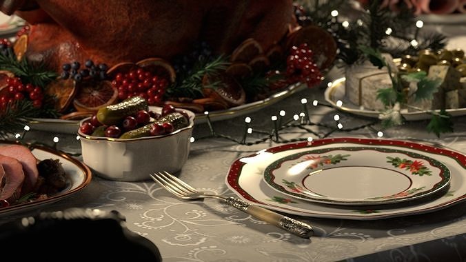 Christmas Dinner  3D model 7