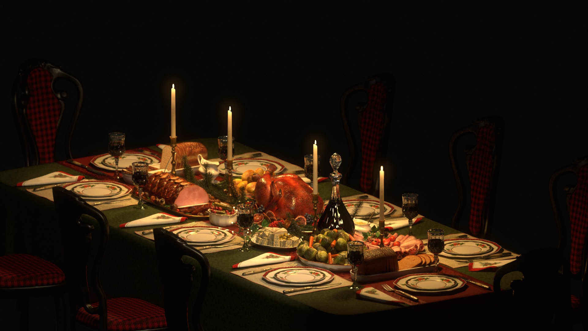 Christmas Dinner 3D model_23