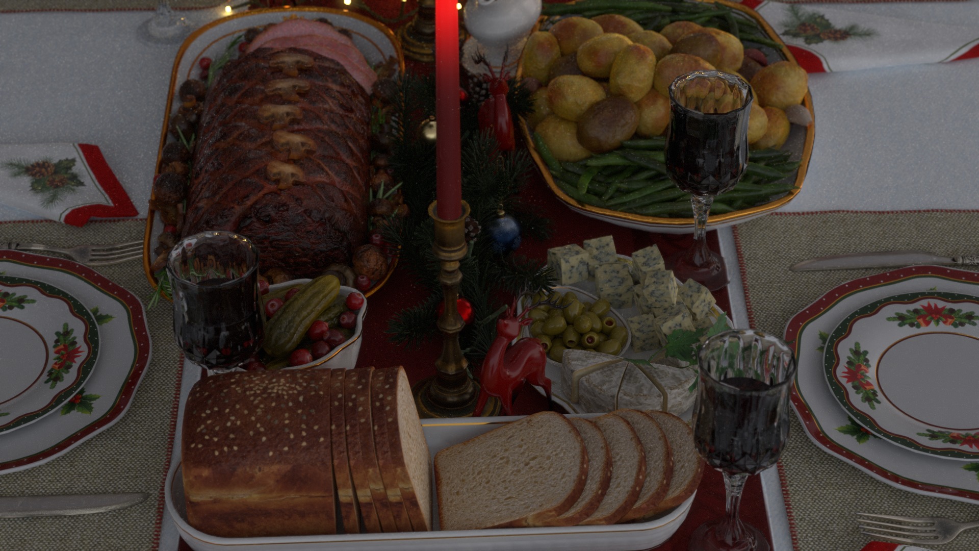 Christmas Dinner 3D model_34