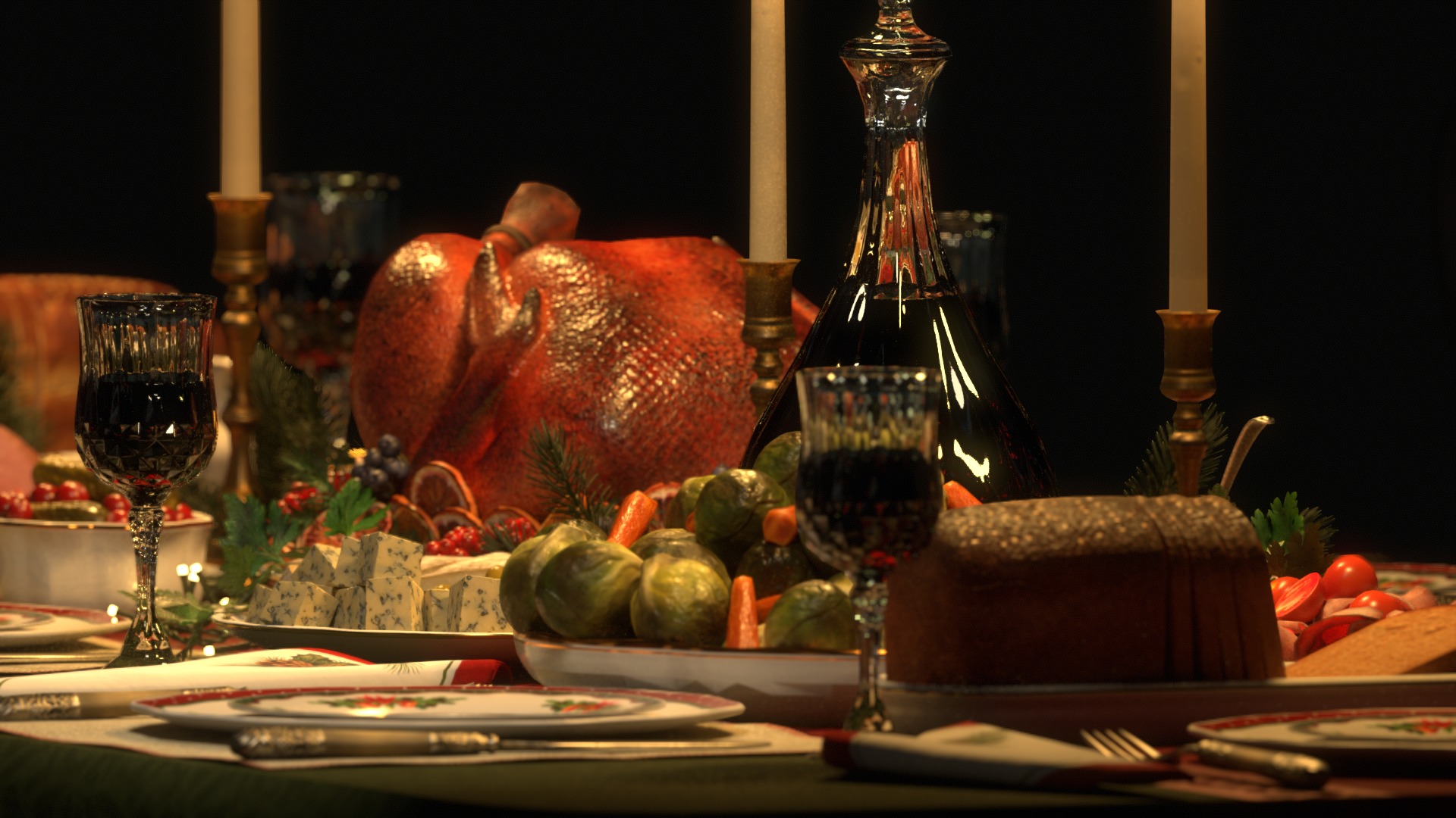 Christmas Dinner 3D model_20