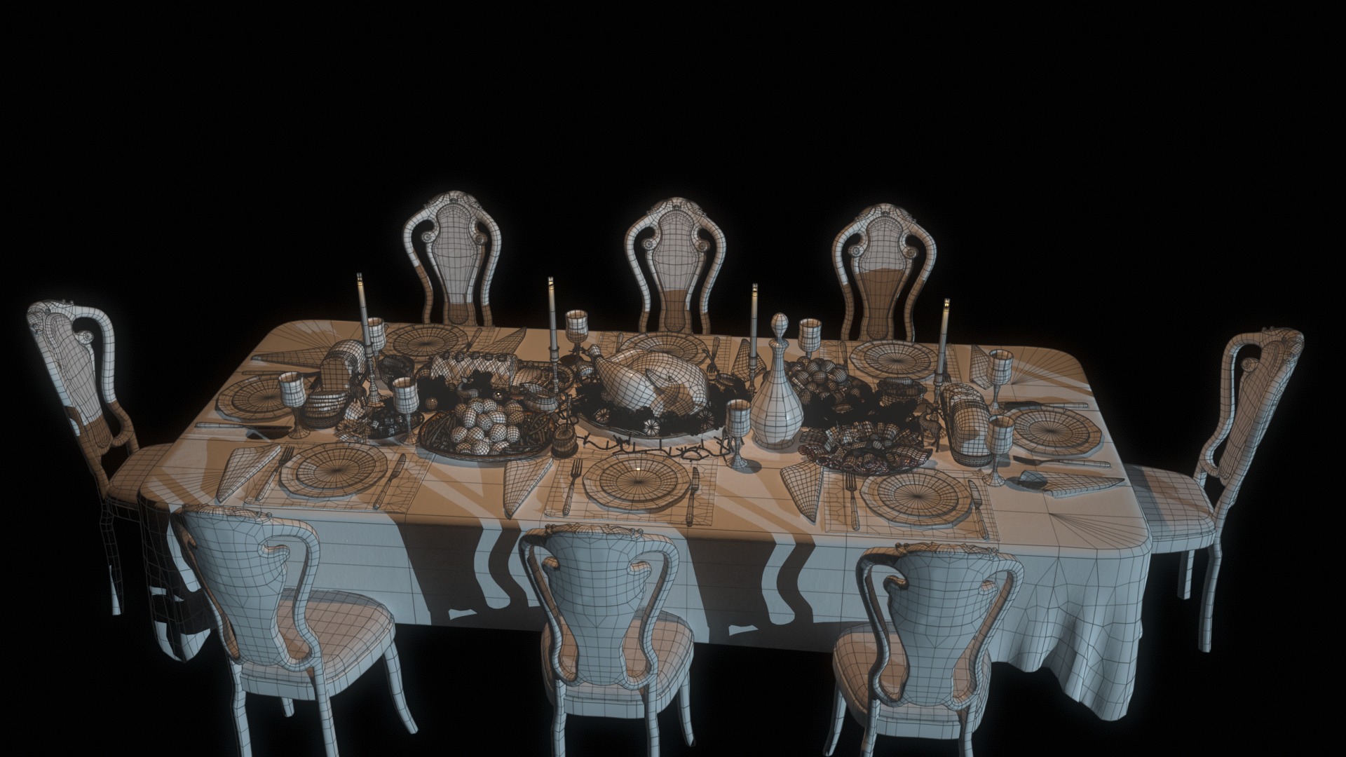 Christmas Dinner 3D model_41