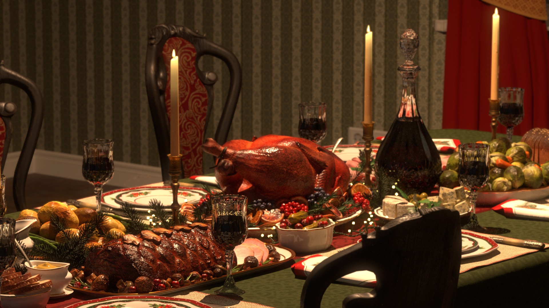 Christmas Dinner 3D model_15