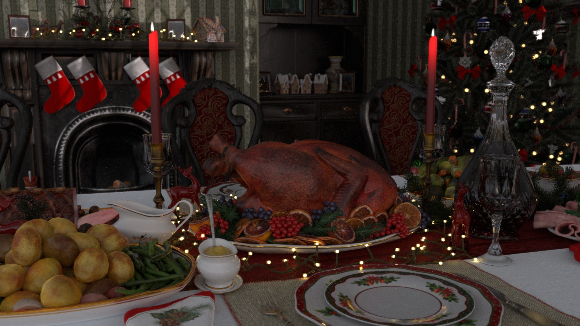 Christmas Dinner 3D model_32