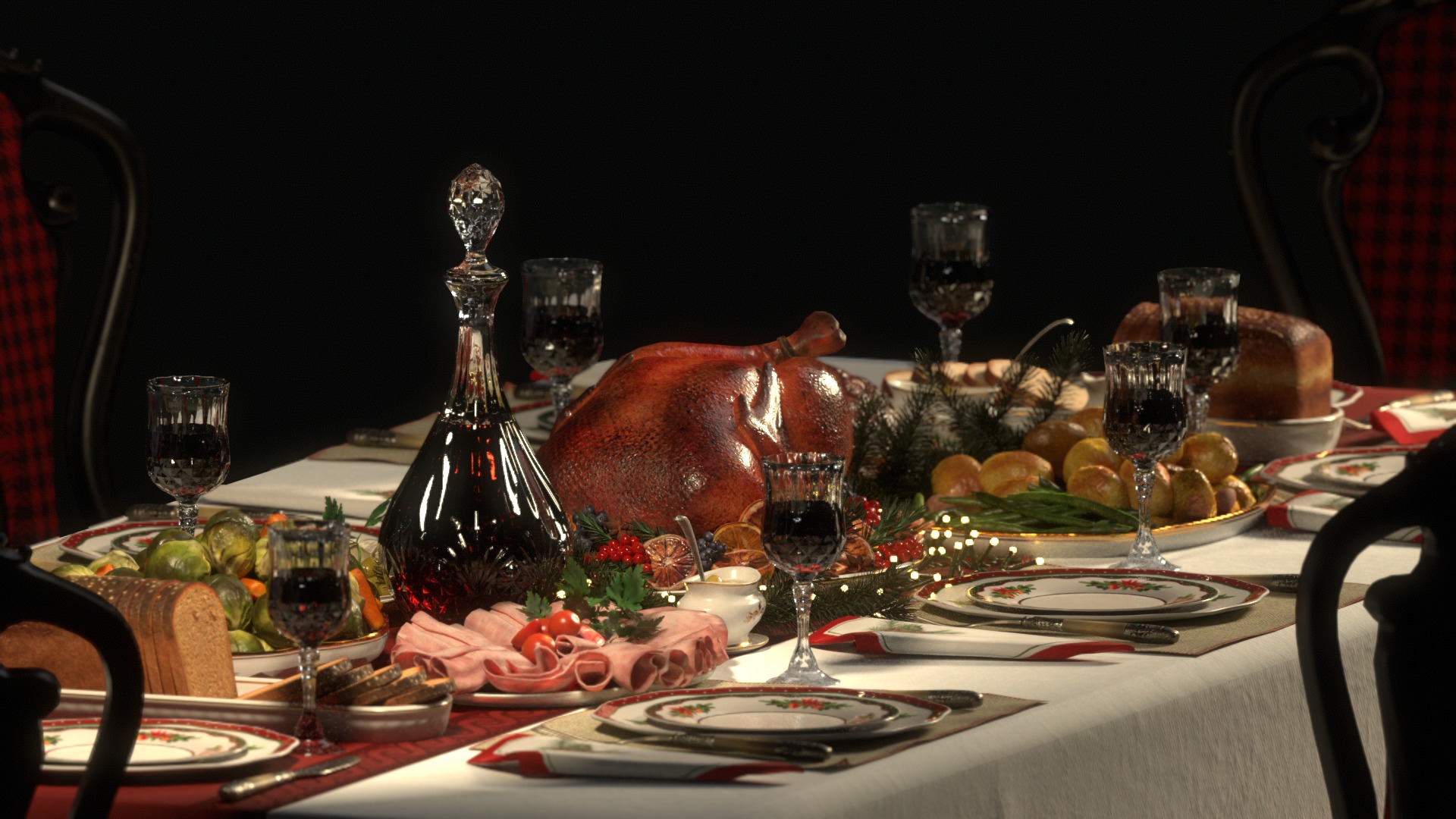 Christmas Dinner 3D model_11