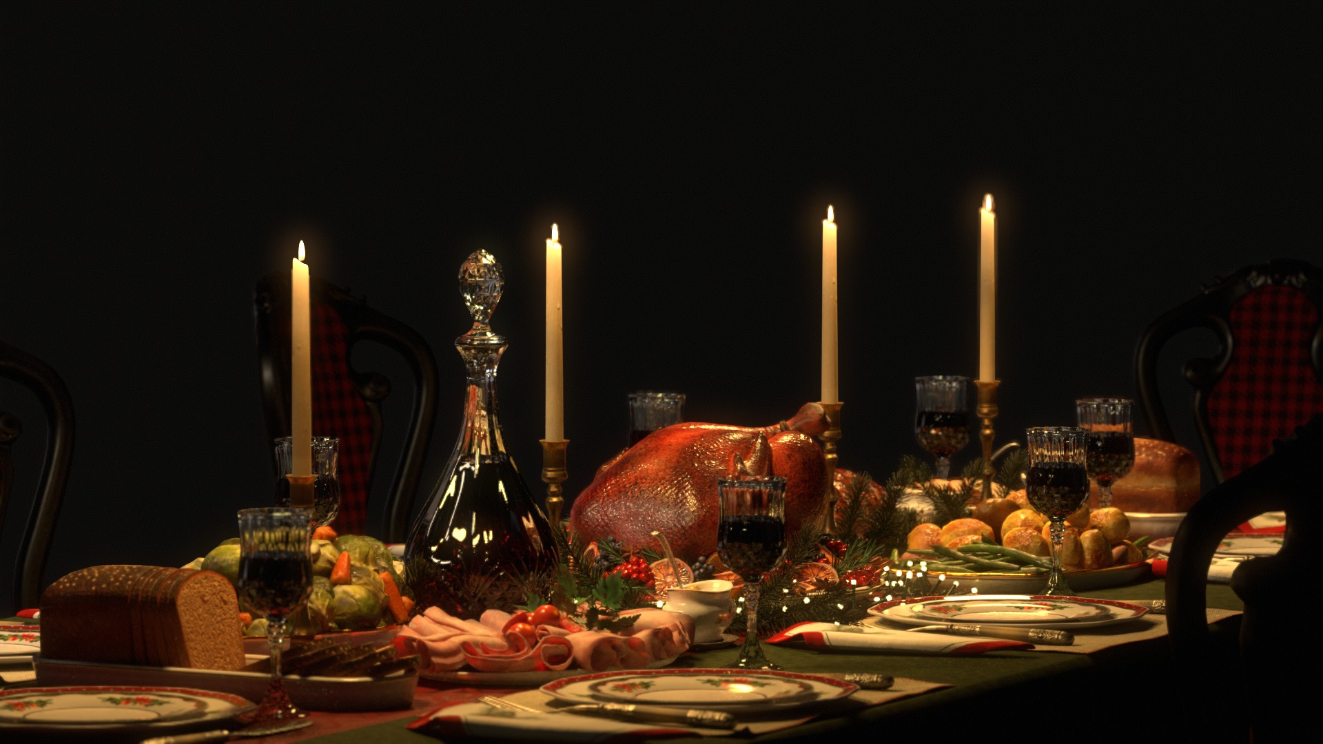 Christmas Dinner 3D model_24