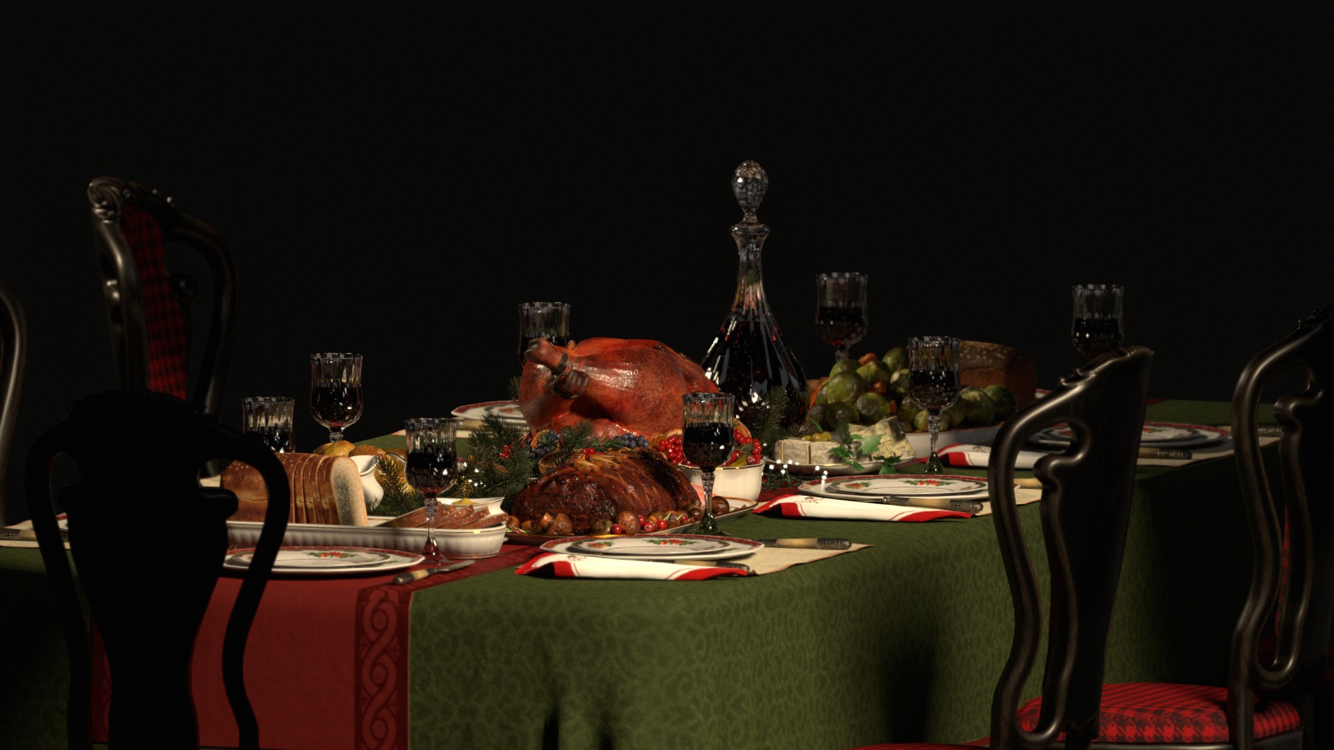 Christmas Dinner 3D model_12