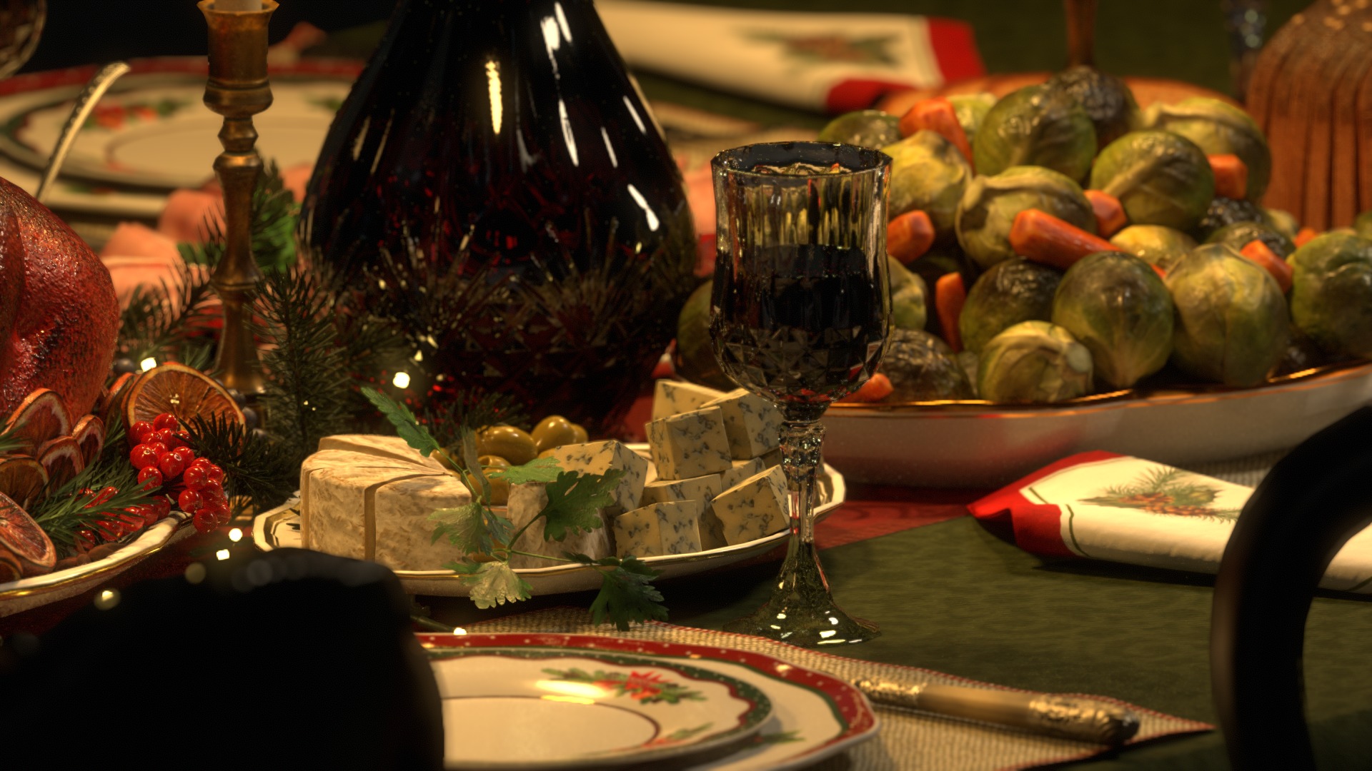 Christmas Dinner 3D model_16