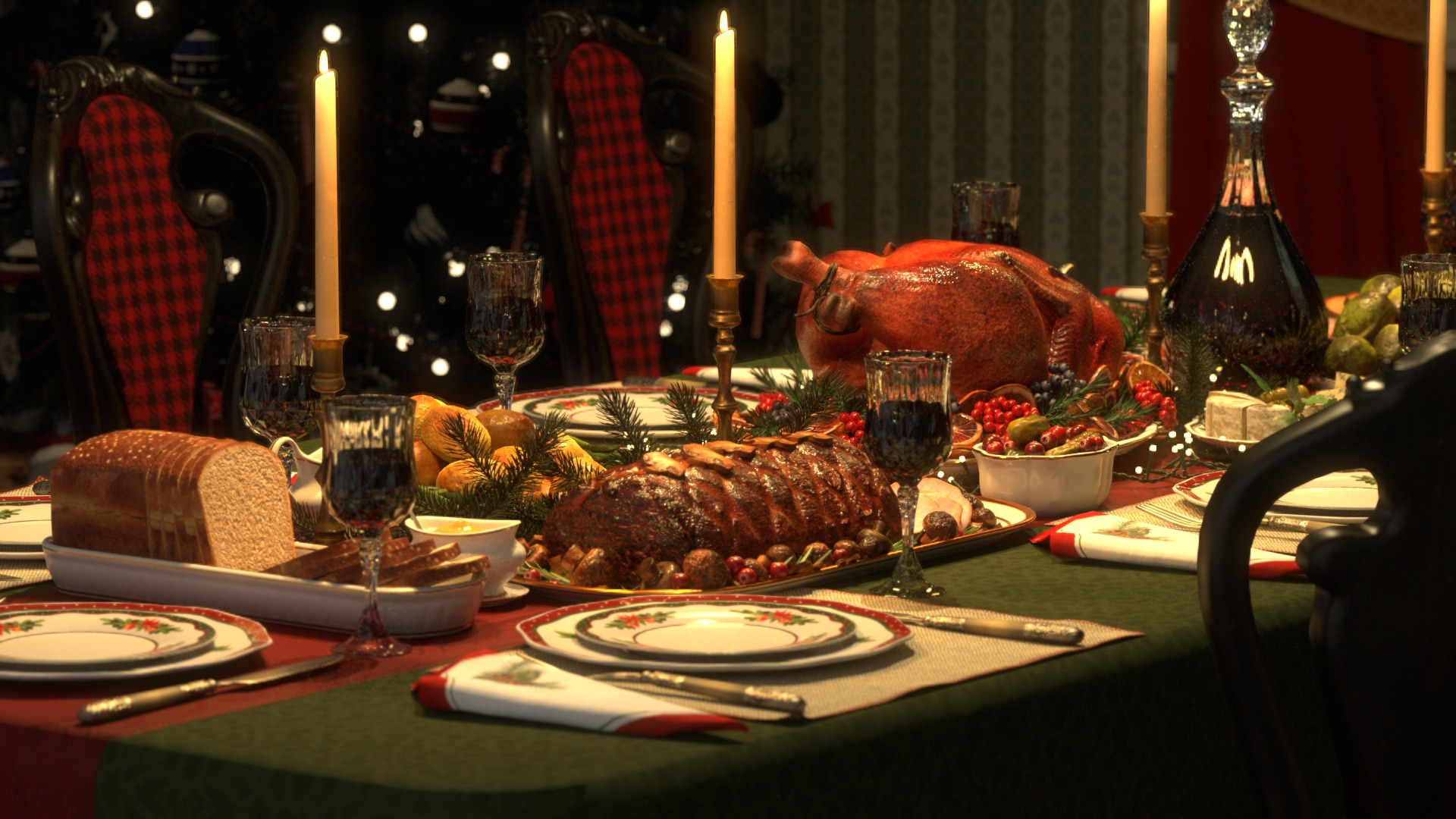 Christmas Dinner 3D model_27