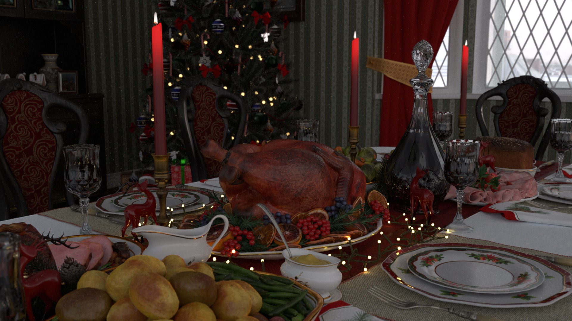 Christmas Dinner 3D model_33