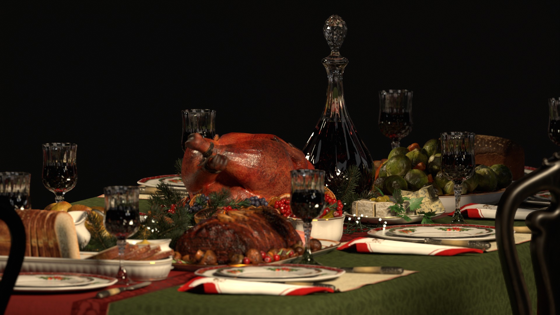 Christmas Dinner 3D model_4