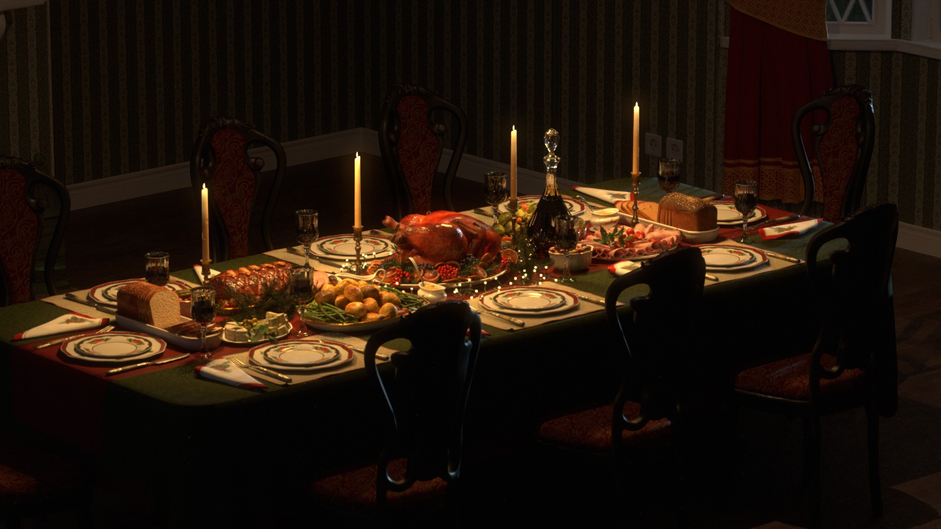 Christmas Dinner 3D model_26