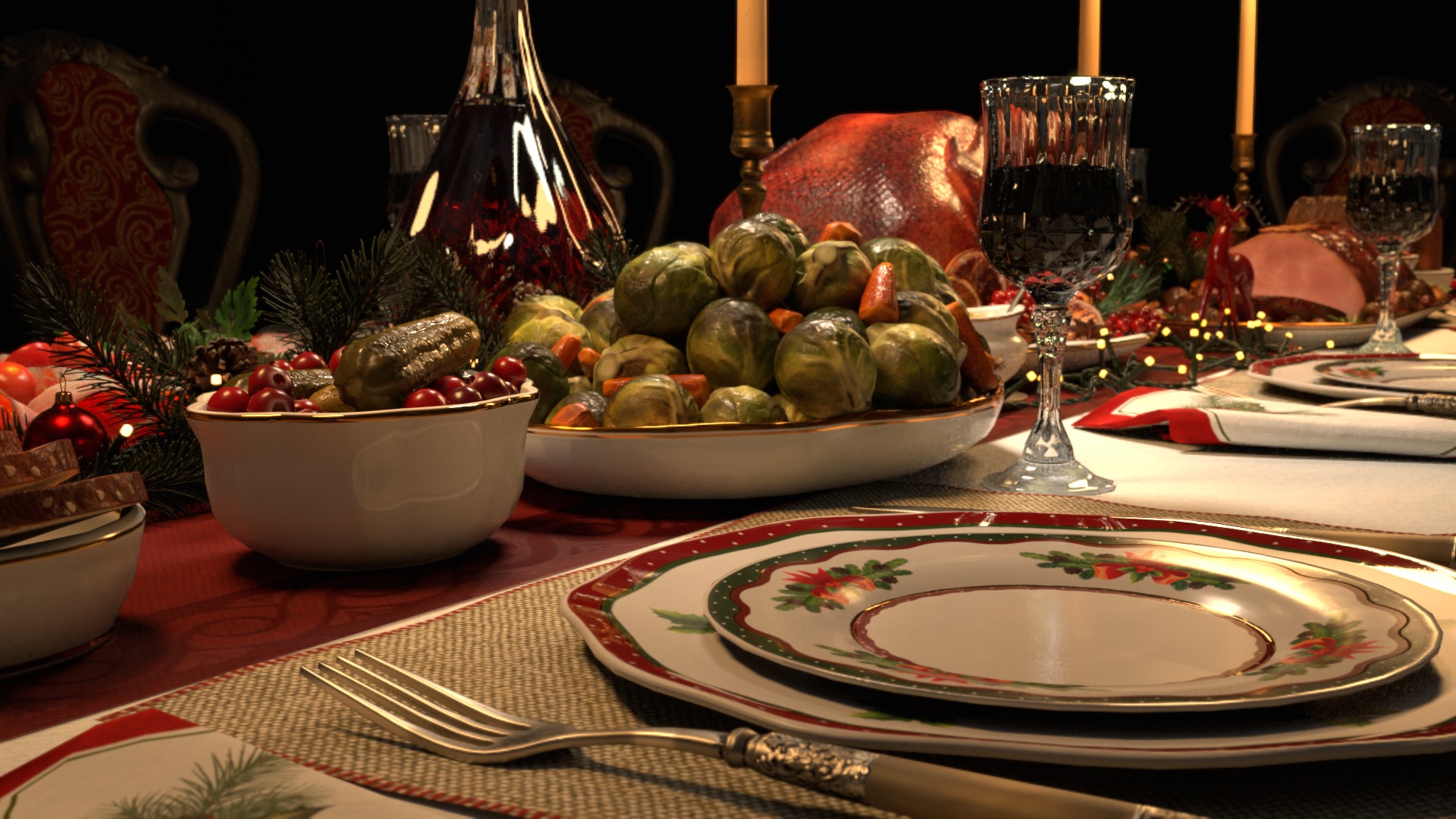 Christmas Dinner 3D model_28