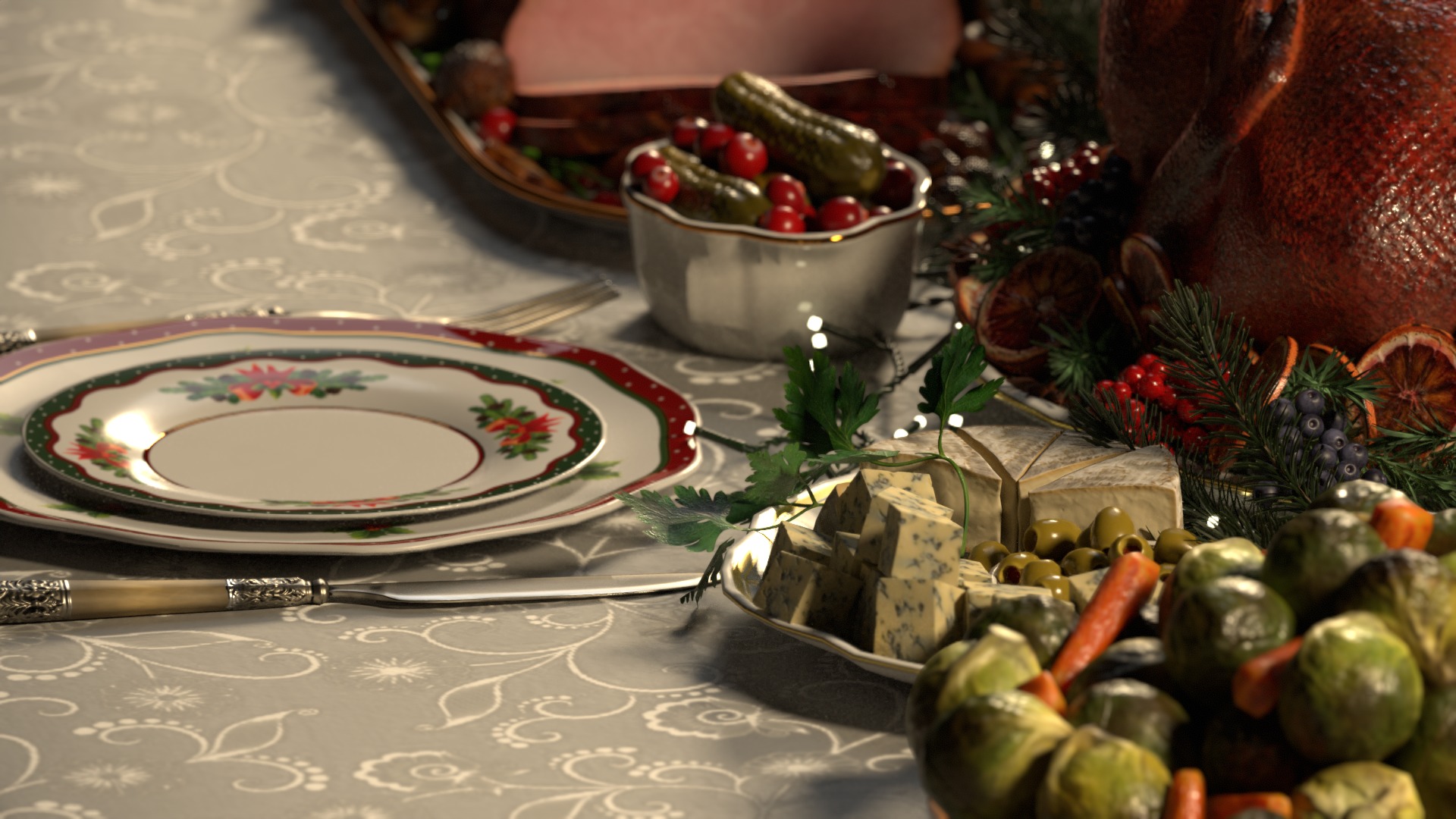 Christmas Dinner 3D model_8