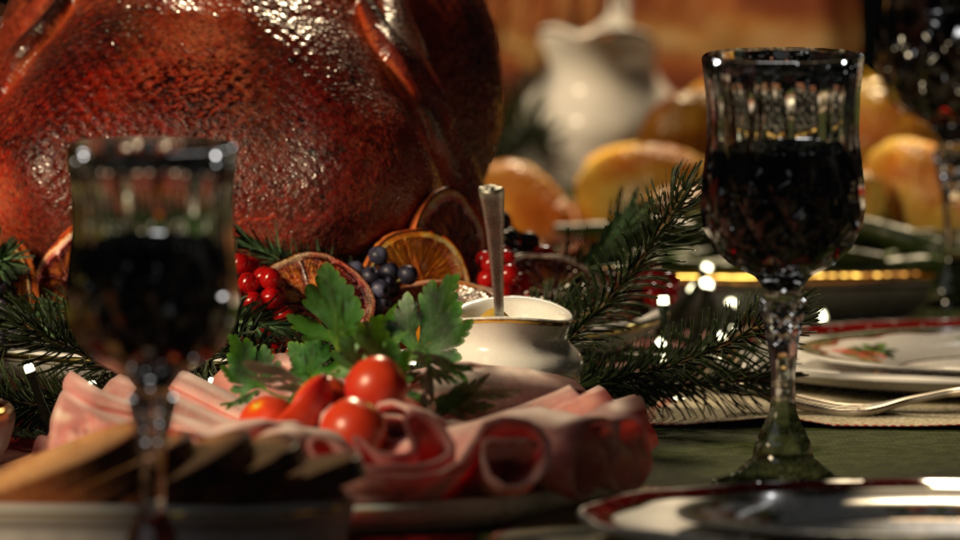 Christmas Dinner 3D model_10
