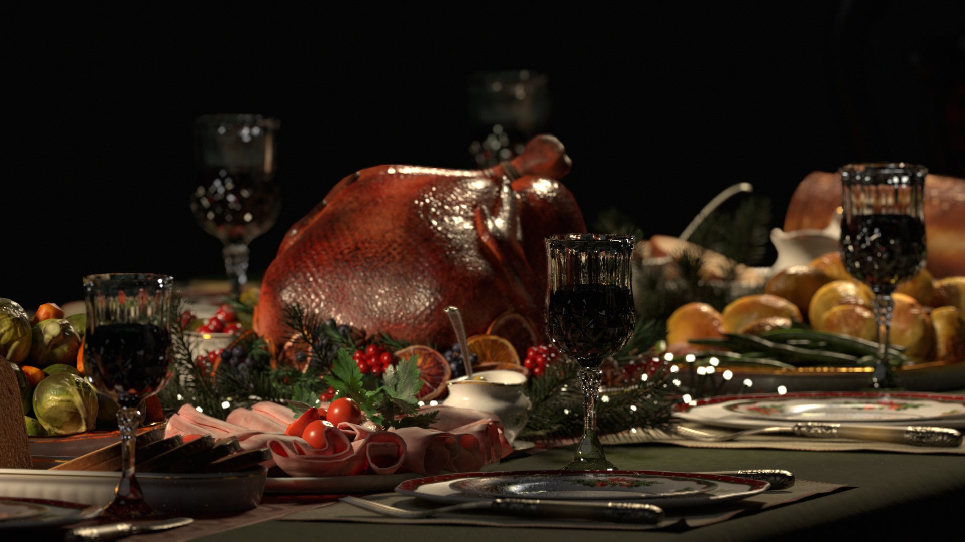 Christmas Dinner 3D model_5