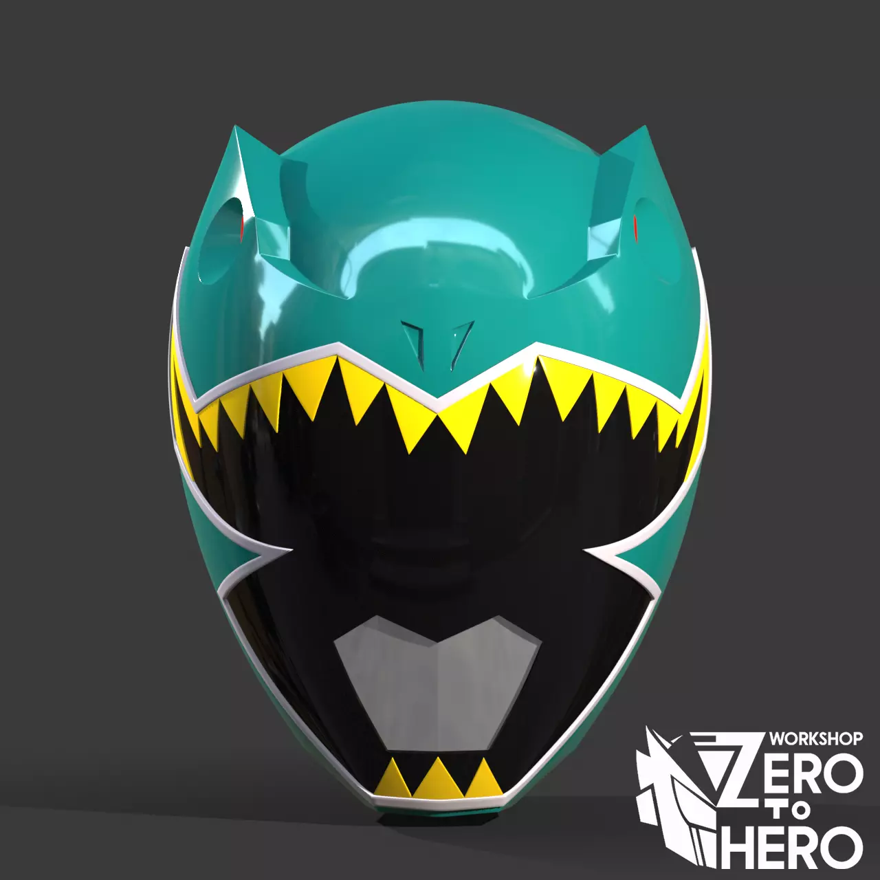 Power Ranger Dino Charge Green helmet 3D print model_0