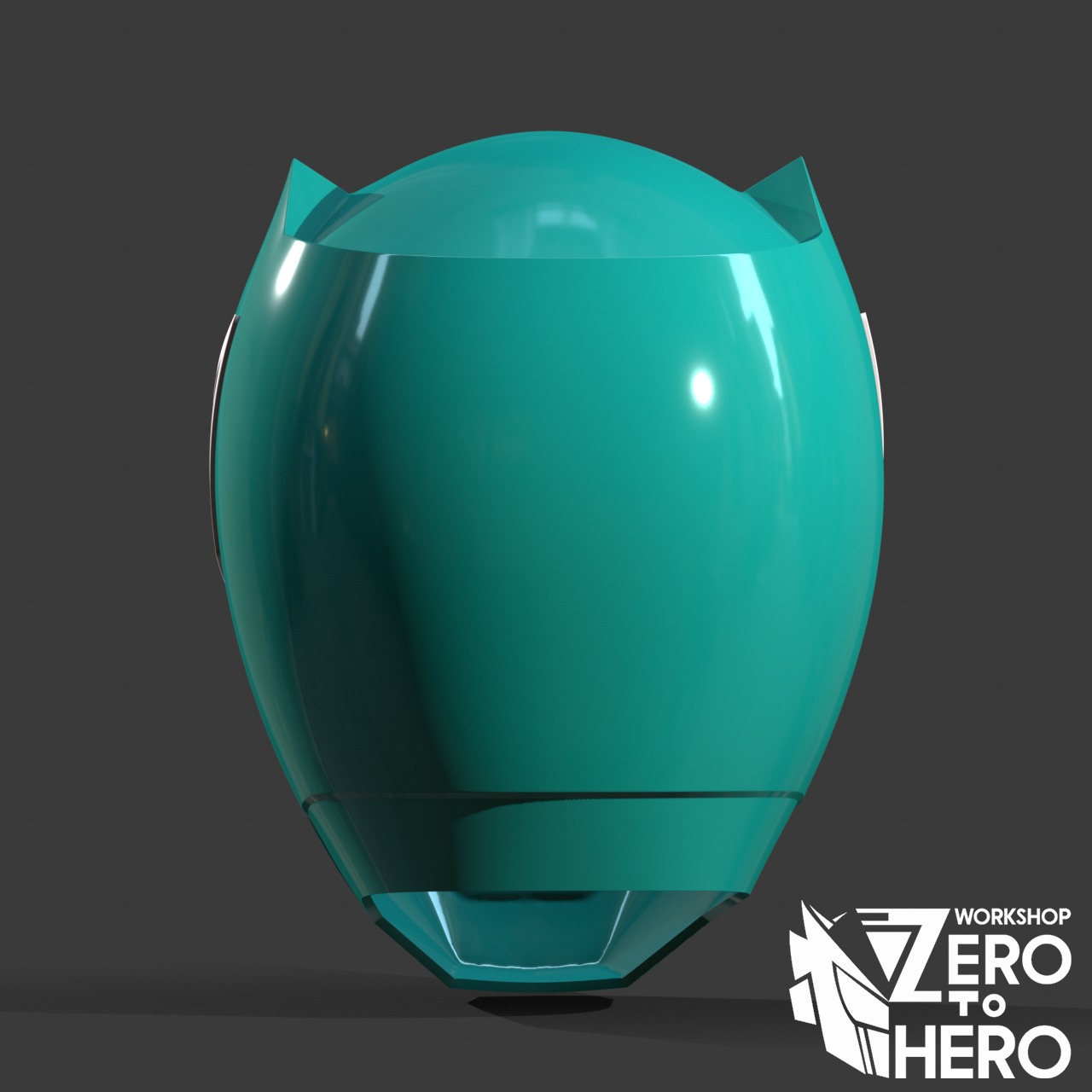 Power Ranger Dino Charge Green helmet 3D print model_4