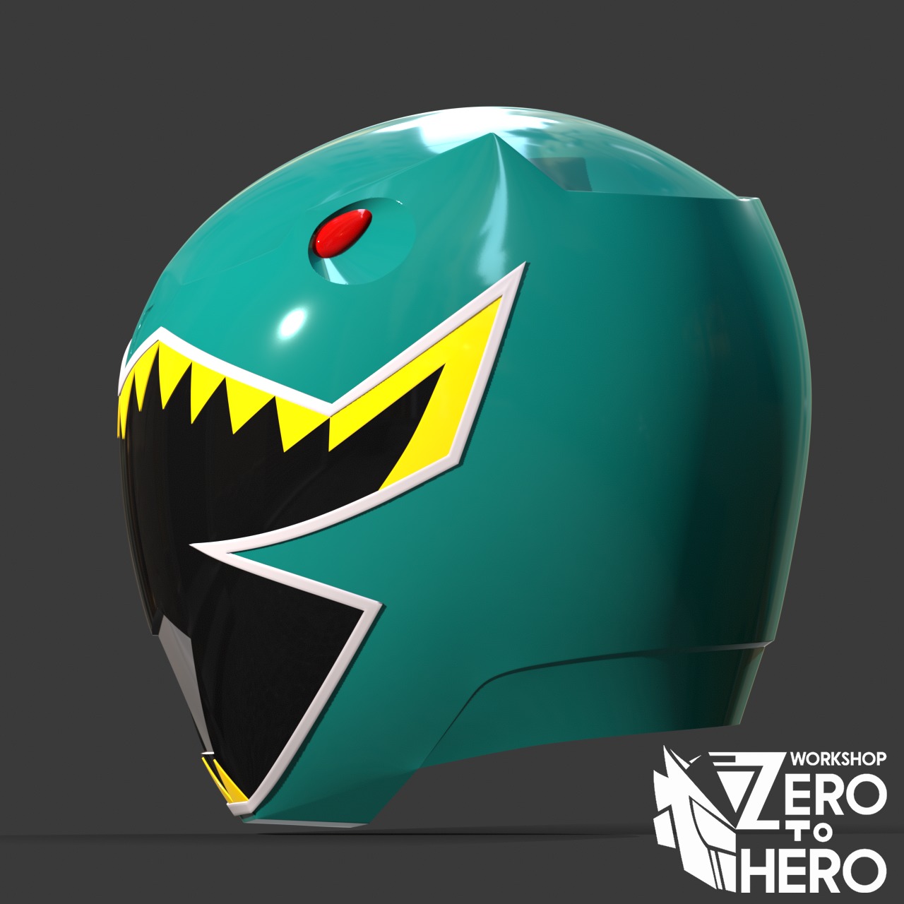 Power Ranger Dino Charge Green helmet 3D print model_2