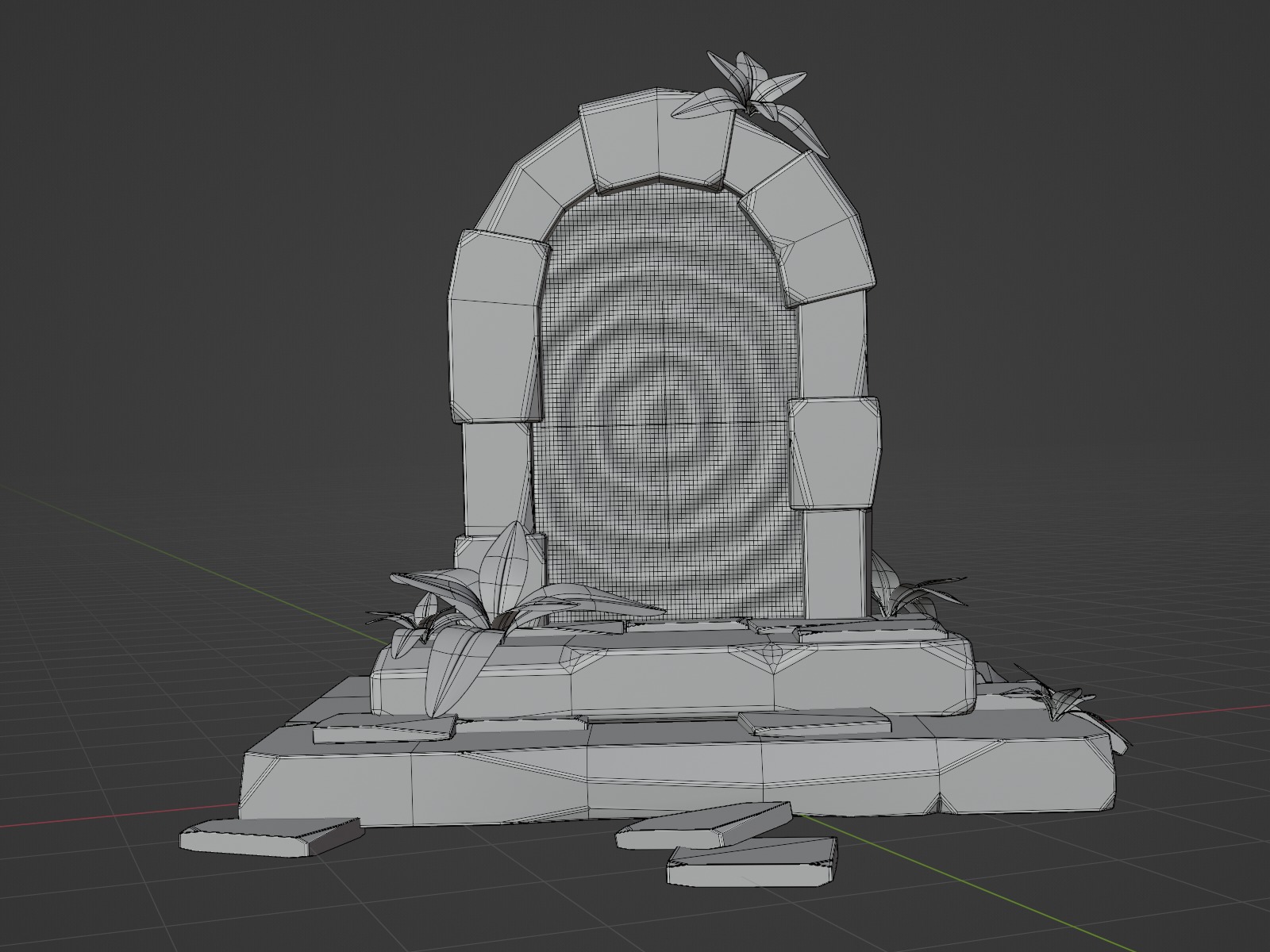 Stylized Fantasy Portal Glowing Mystic Gateway Low-poly 3D model_11